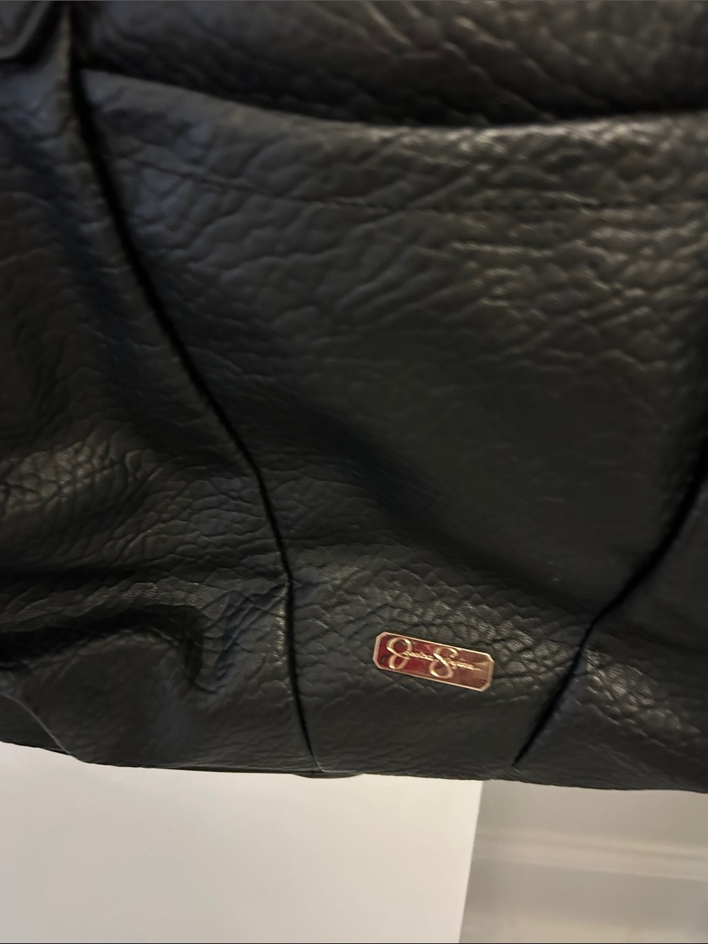 Jessica Simpson Black Shoulder Bag with Gold Hardware - Picture 3 of 4
